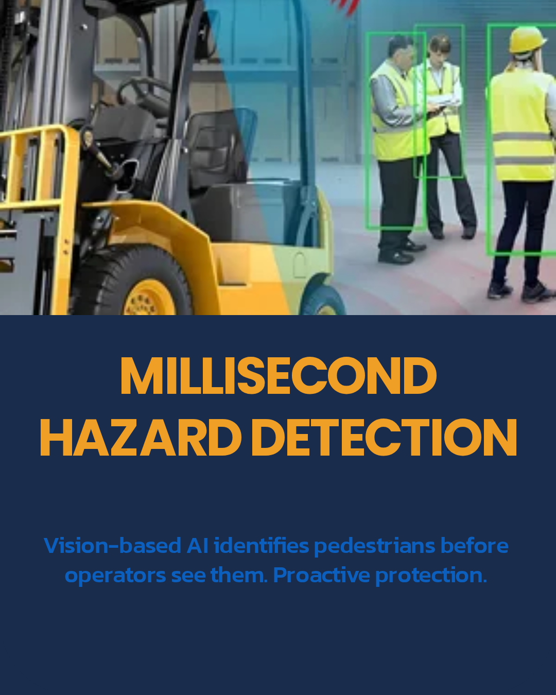 SIERA.AI S3 Vision AI pedestrian detection on warehouse forklift