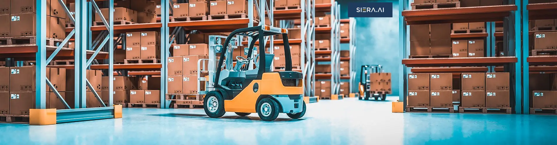 Cold storage forklift safety — forklift operating in a sub-zero freezer warehouse
