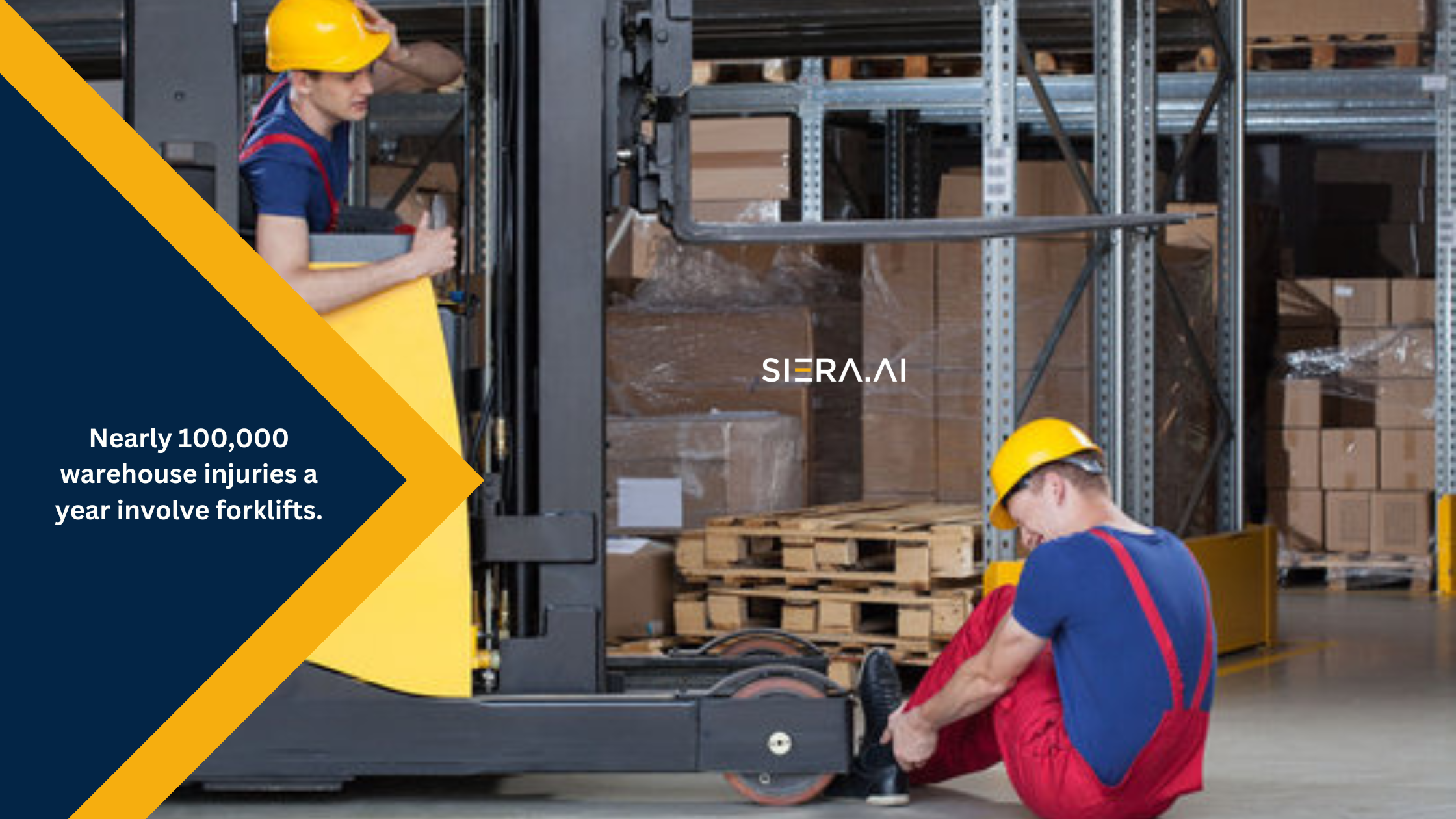 Warehouse floor with mixed pedestrian and forklift traffic