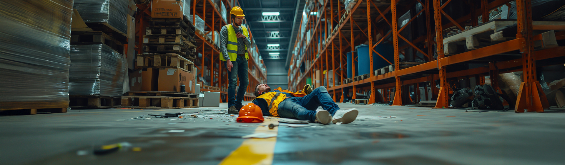 Forklift safety technology preventing a warehouse collision