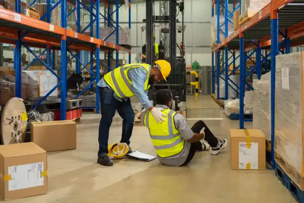 Forklift stability triangle and corner collision prevention